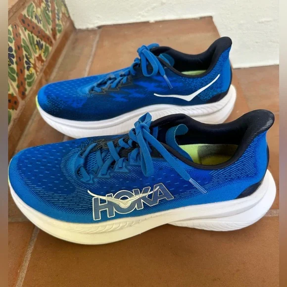 HOKA ONE ONE MACH 6 Men’s running shoes size 10.5 Wide (2E) Royal blue/green - Picture 3 of 7